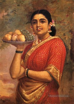 Lady Tableaux - Raja Ravi Varma La Dame Maharashtra